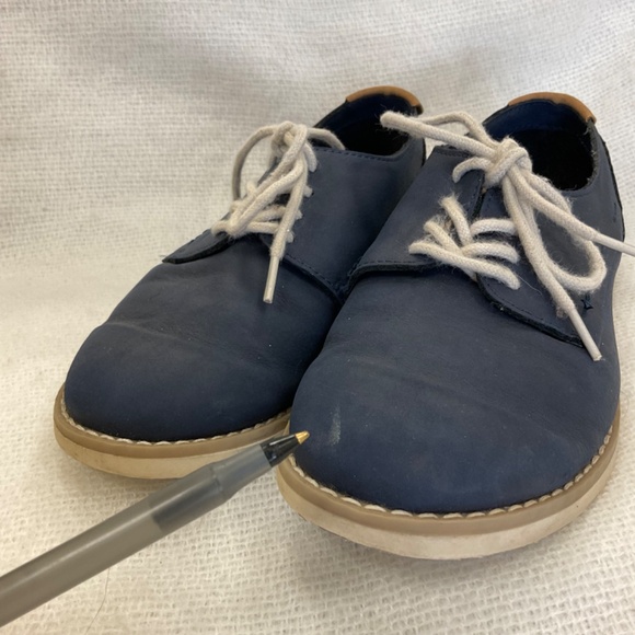 Zara Kid Boys Oxford Lace Up Shoes Blue Sz 4/5 EUR Sz 37 READ - Picture 2 of 9